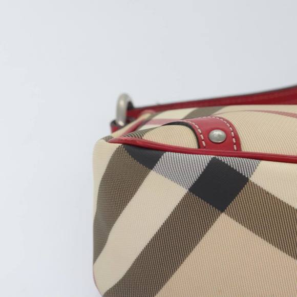 BURBERRY Nova Check Shoulder Bag PVC Beige Silver Auth 93825 - Picture 14 of 16